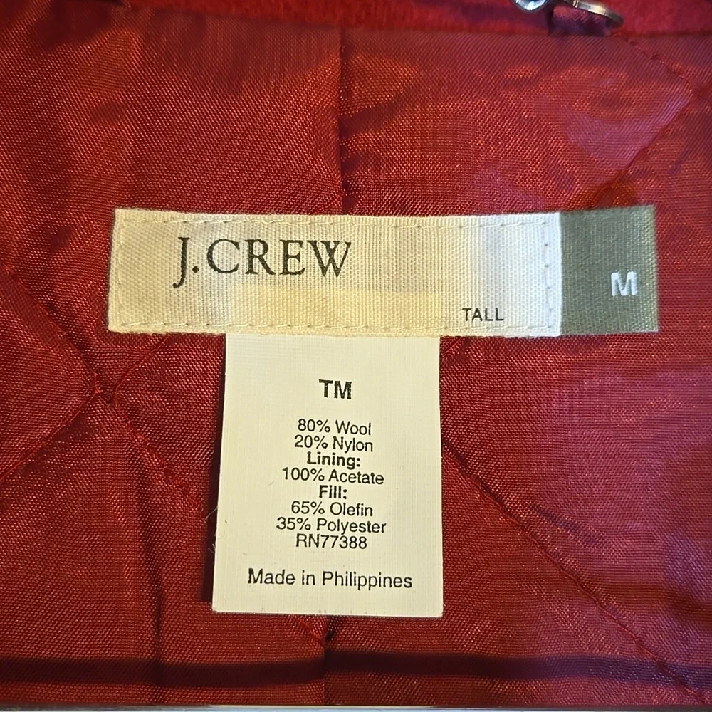 J. Crew Wool Doulbe Breasted Quilted Thinsulated Lined Button Cuff Peacoat NWOT - Picture 13 of 15